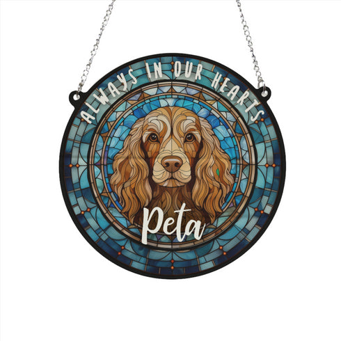 Cocker Spaniel Chocolate Memorial Stained Glass Effect Suncatcher